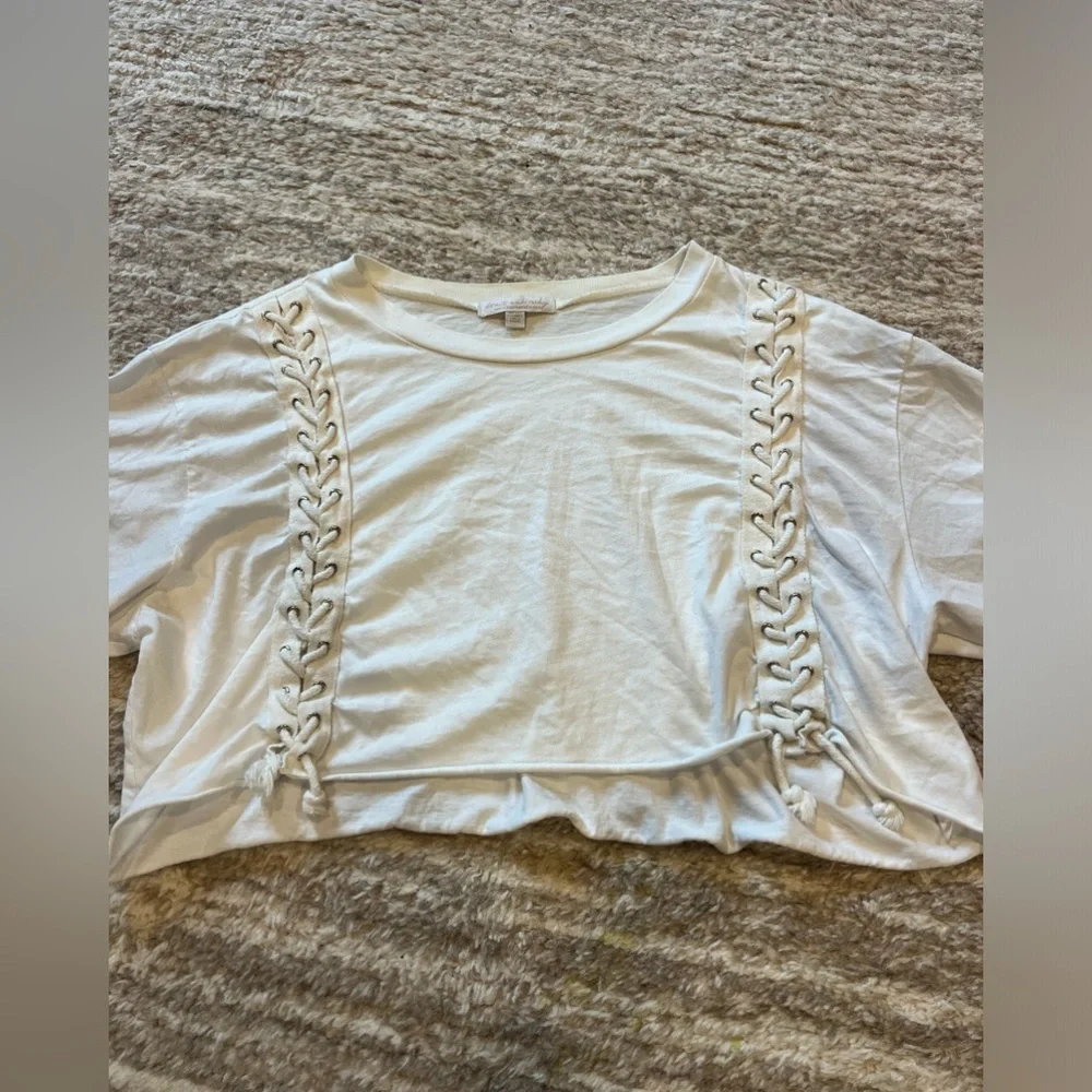 White Lace-Up Women's Top